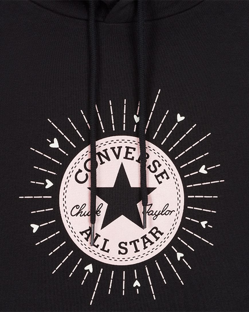 Women's Converse Radiating Love Graphic Pullover Hoodie Black | AU 93C54N